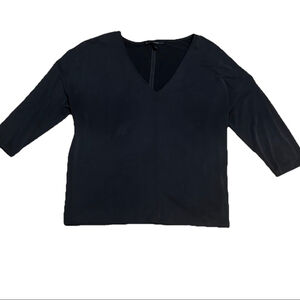 Women's White House Black Market V Neck Top Size L Black